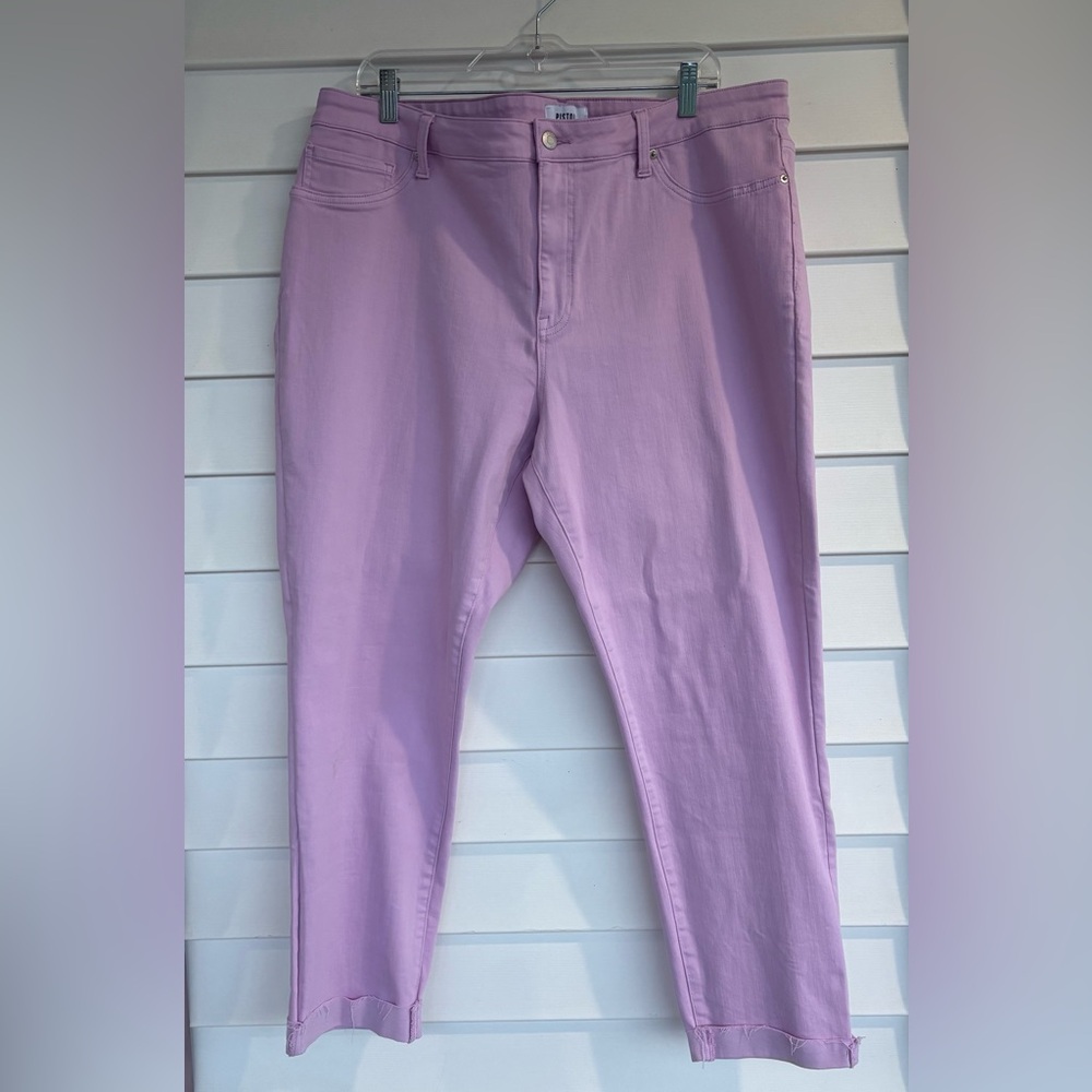Pistola Plus Size 20W Melrose Lilac Jeans Cuffed Raw Hem